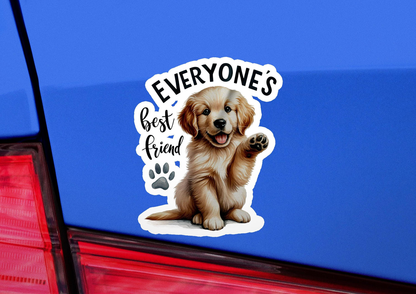 a sticker on the back of a car that says everyone's best friend