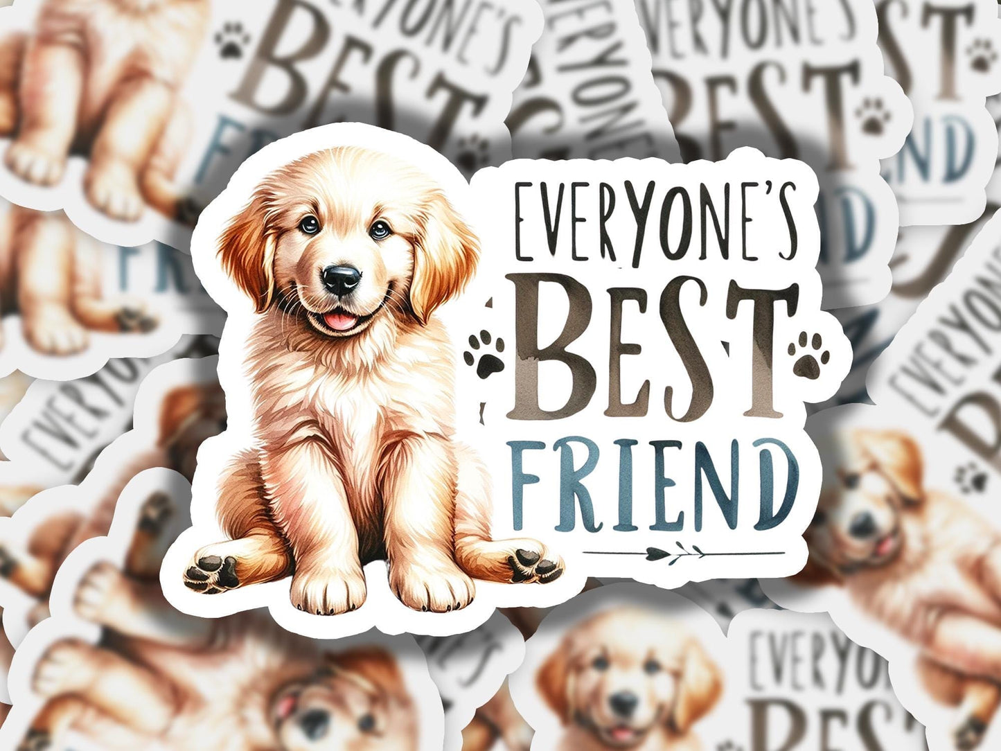a sticker with a picture of a dog on it