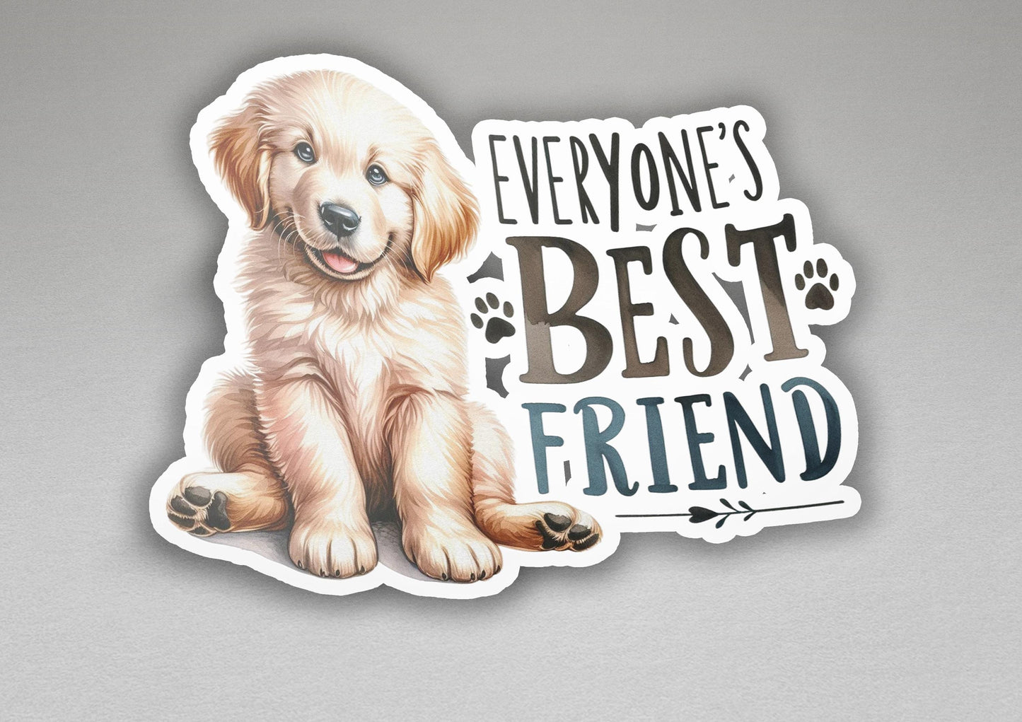 a sticker with a picture of a dog on it