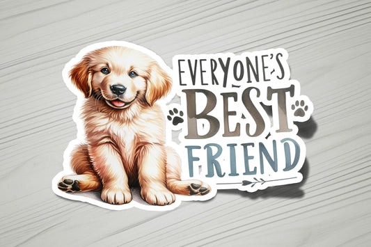 a sticker with a picture of a dog on it