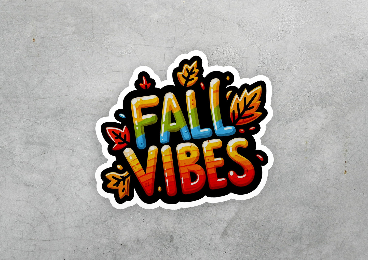a sticker that says fall vibes on it