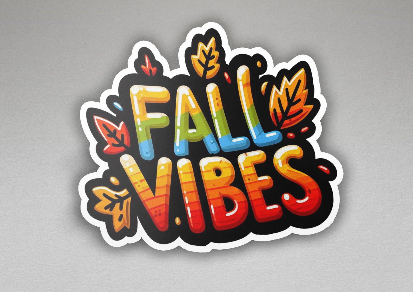 a sticker that says fall vibes on it