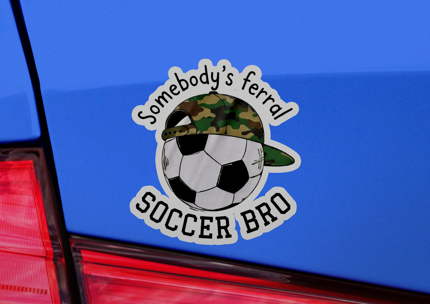 Feral Soccer Bro Galaxy Vinyl Sticker | Dishwasher Safe & Durable | Custom Sizes | Fast Shipping | Made in USA 1 Fiesta Doodle waterproof vinyl sticker. dishwasher safe outdoor sticker.