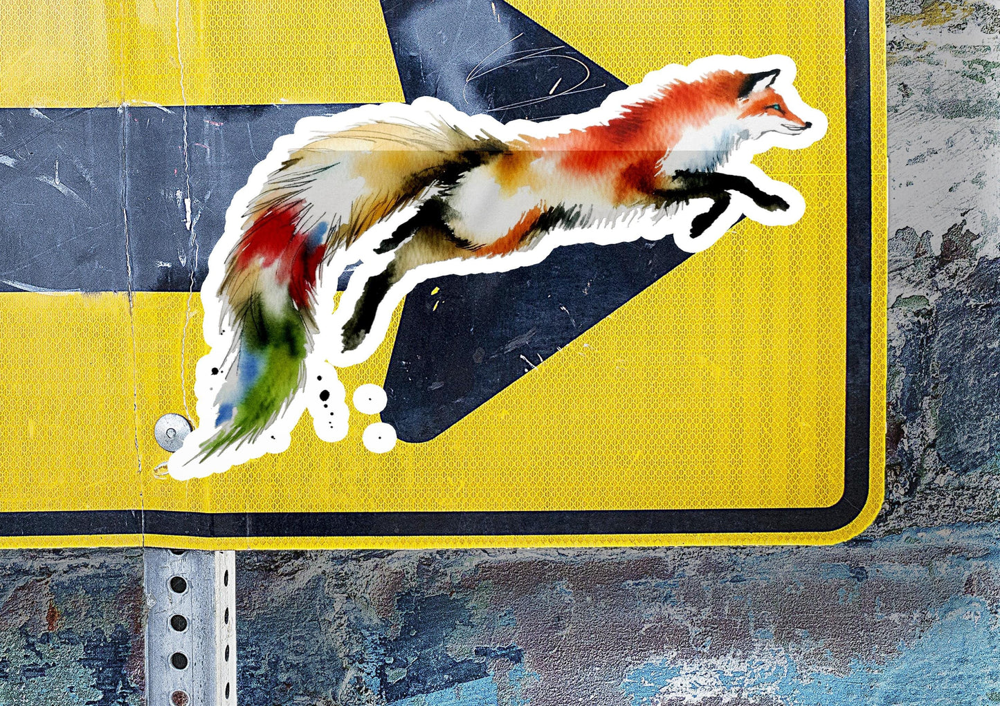 a close up of a street sign with a bird on it