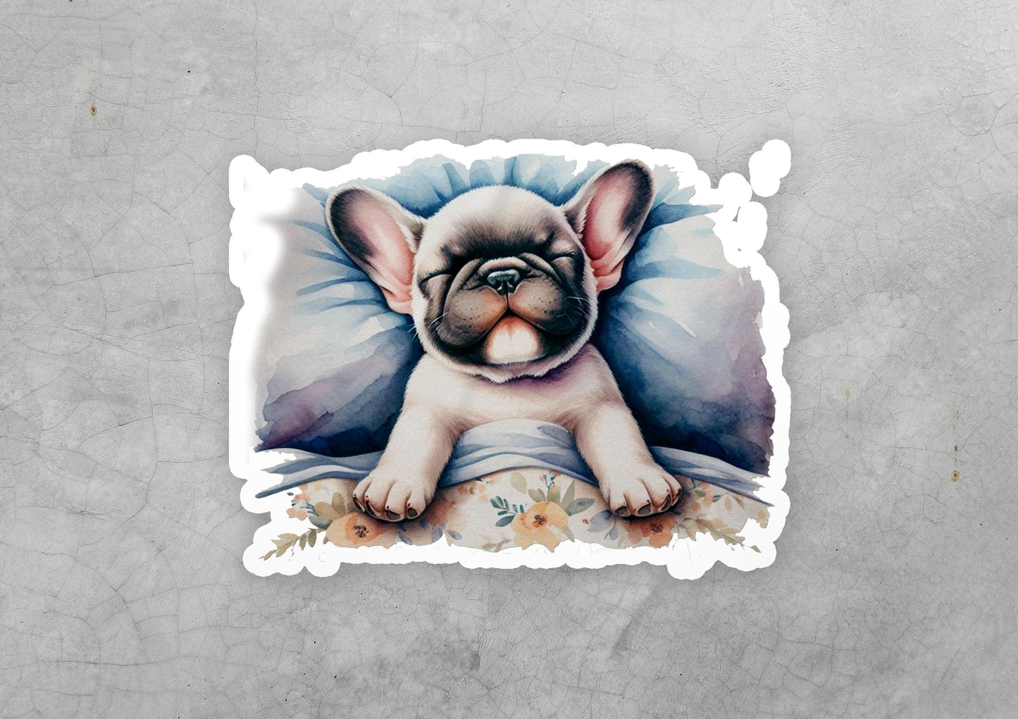 a sticker with a picture of a dog on it