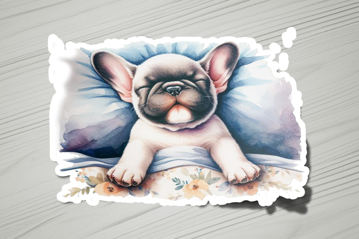a sticker with a picture of a dog on it