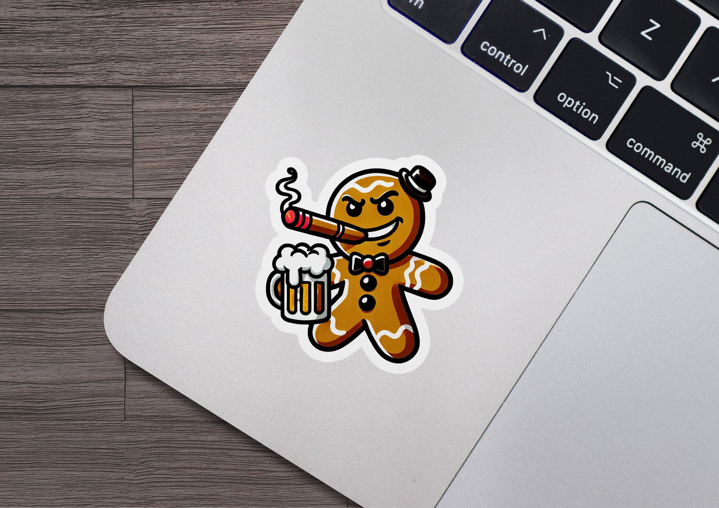 a sticker of a ginger holding a beer