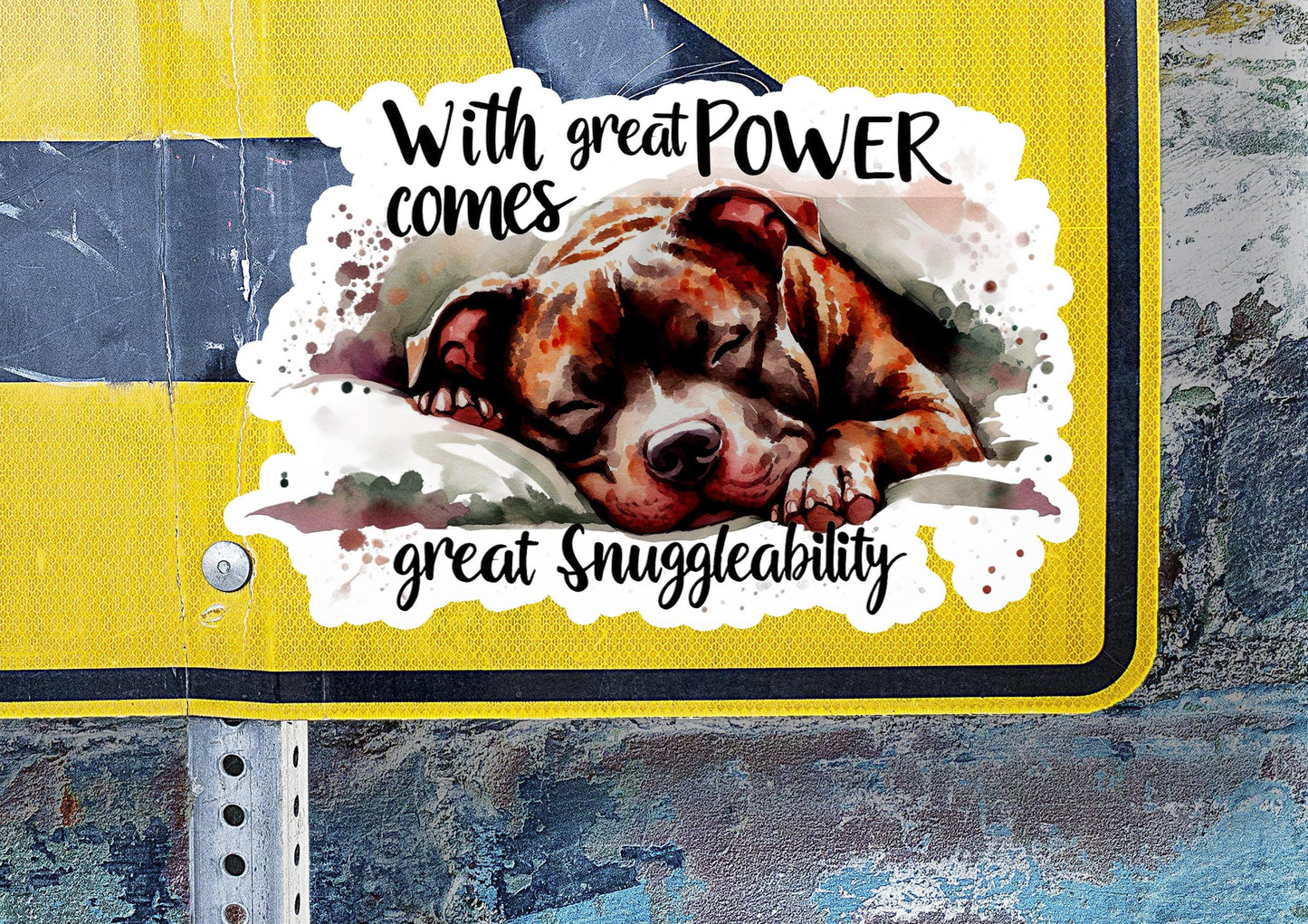 a yellow sign with a picture of a dog on it