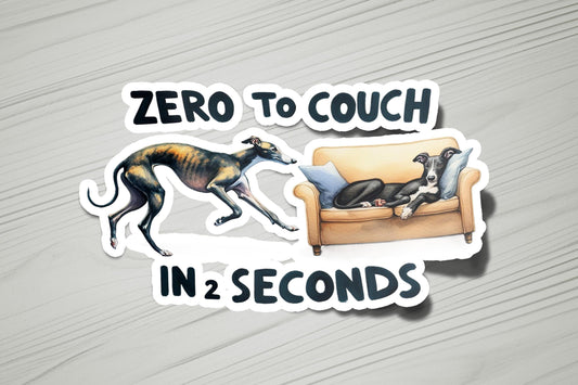 a sticker of a dog and a cat on a couch
