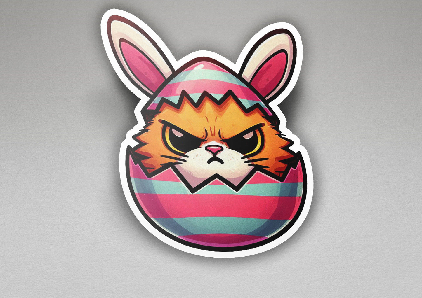 a close up of a sticker of a cat