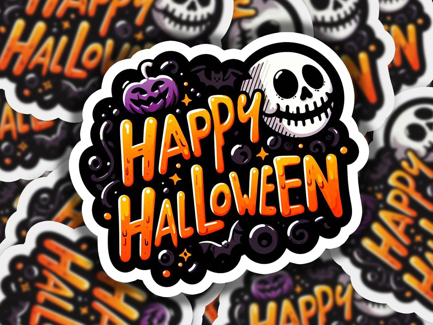 a pile of halloween stickers sitting on top of each other