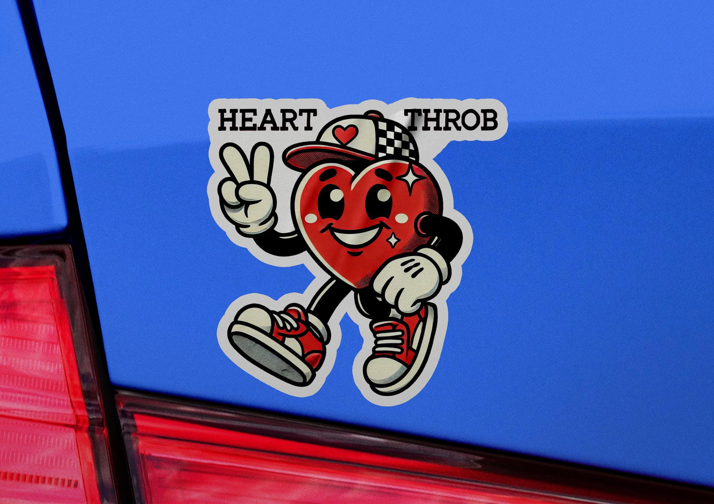 a car with a sticker of a heart
