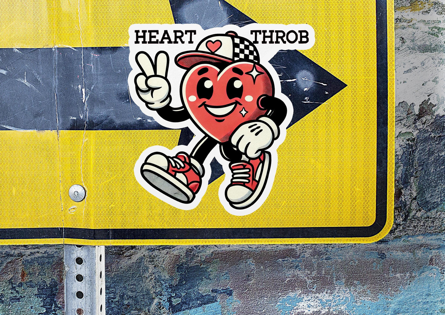 a street sign with a heart on it