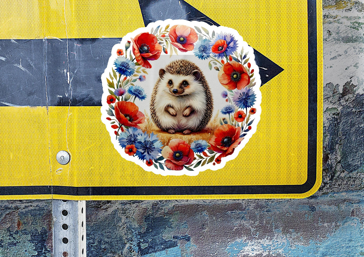 a sticker with a picture of a hedge on it