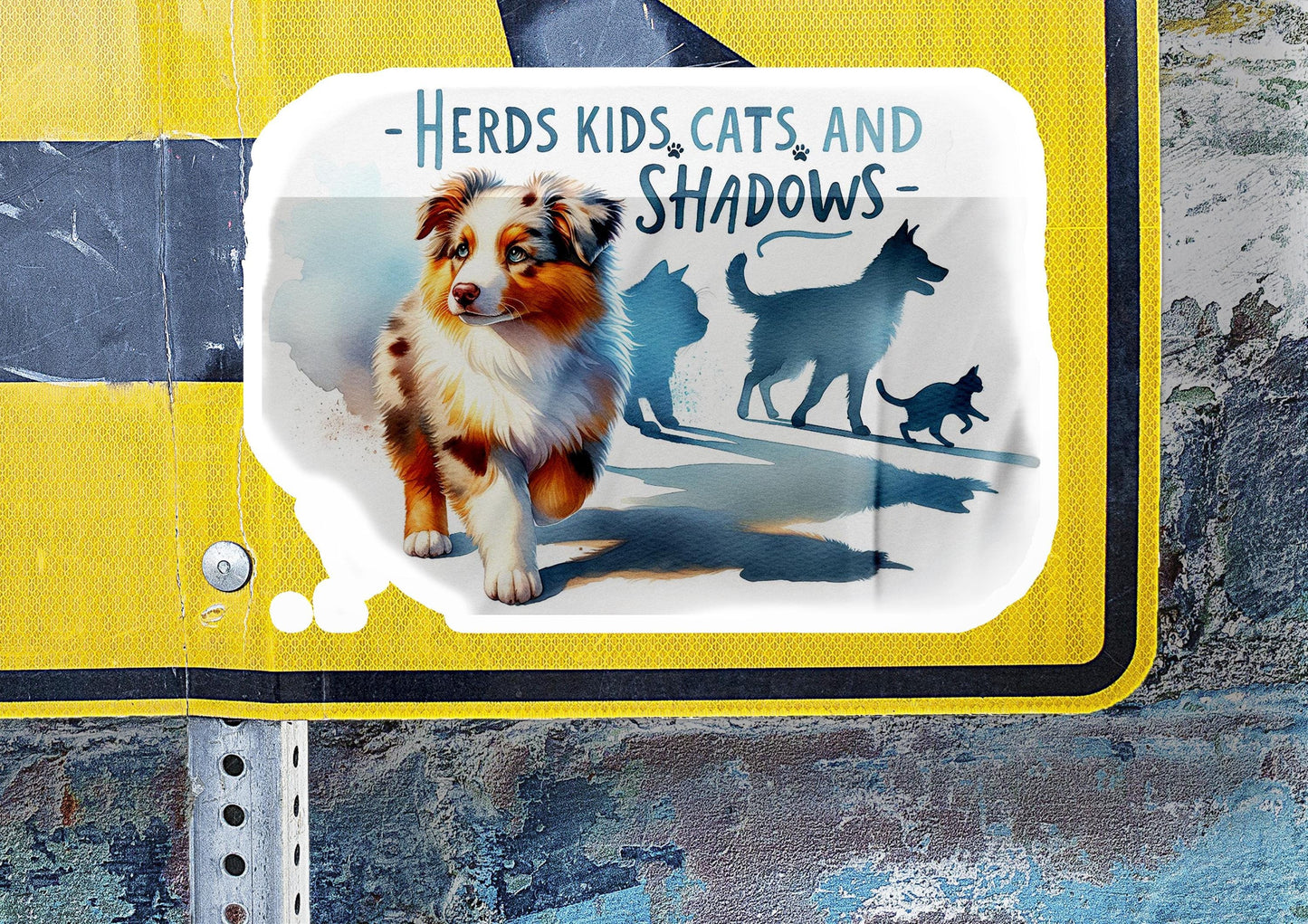 a sign with a picture of a dog on it