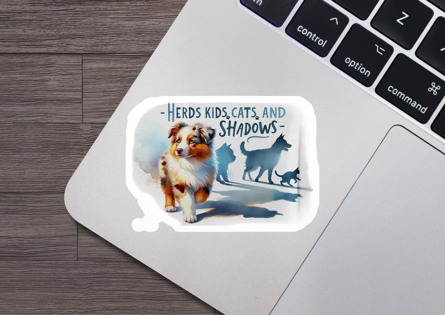a laptop with a sticker of a dog on it