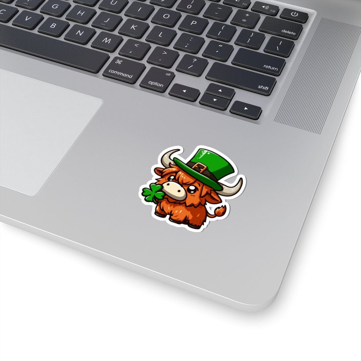 Highland Cow St Patty Vinyl Sticker | Dishwasher Safe & Durable | Custom Sizes | Fast Shipping | Made in USA Fiesta Doodle waterproof vinyl sticker. dishwasher safe outdoor sticker.