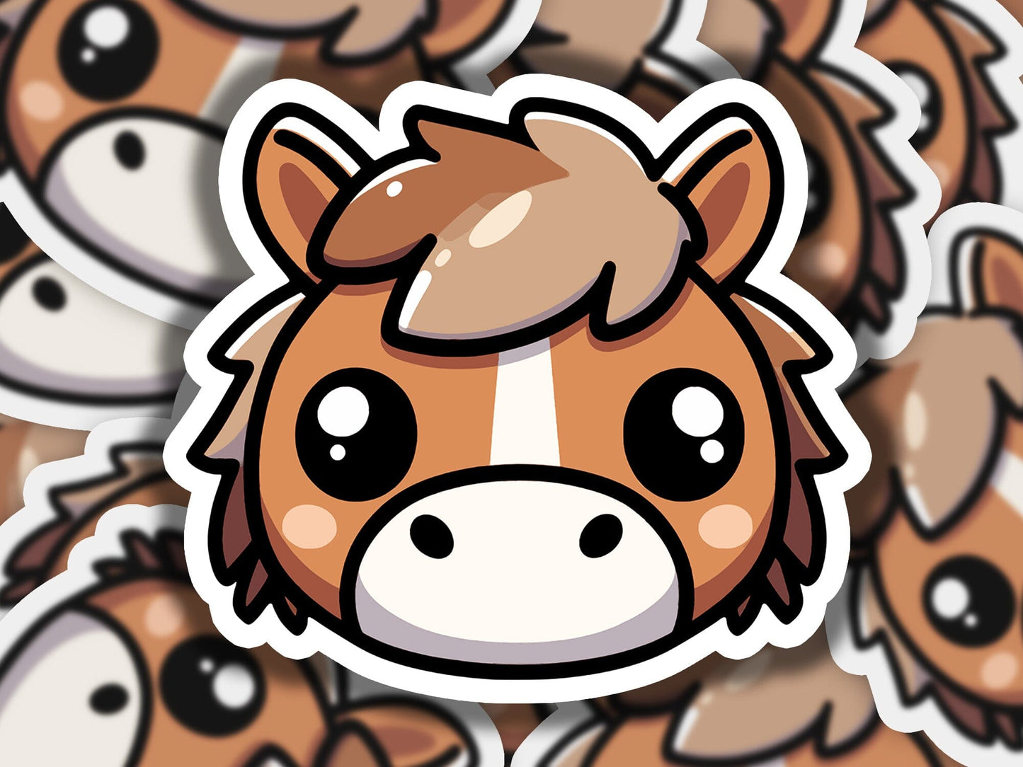 a close up of a sticker of a cow