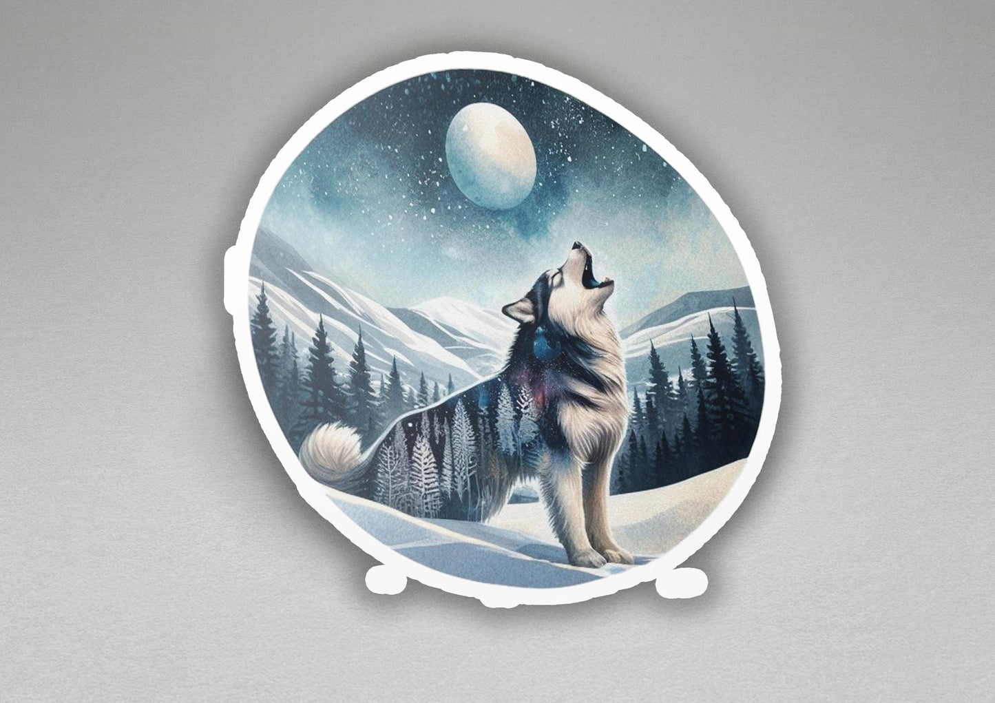 a picture of a wolf in the snow