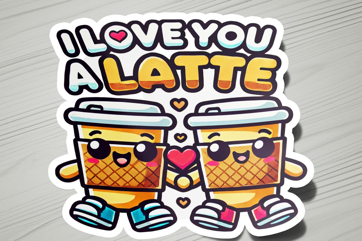 a sticker that says i love you alate