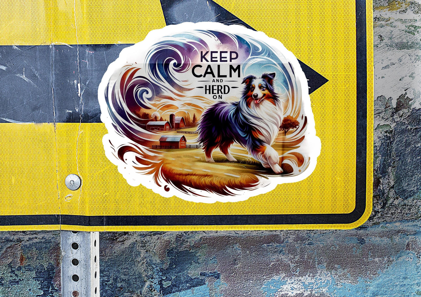 a sticker with a picture of a dog on it