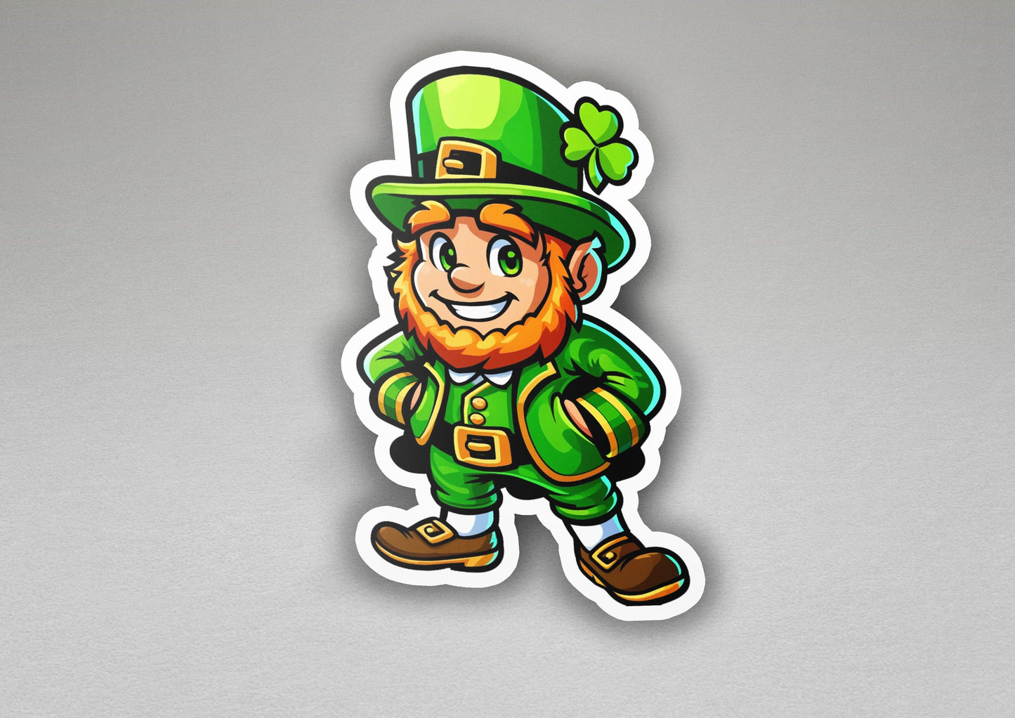 a st patrick's day sticker with a lepreti saint patrick '