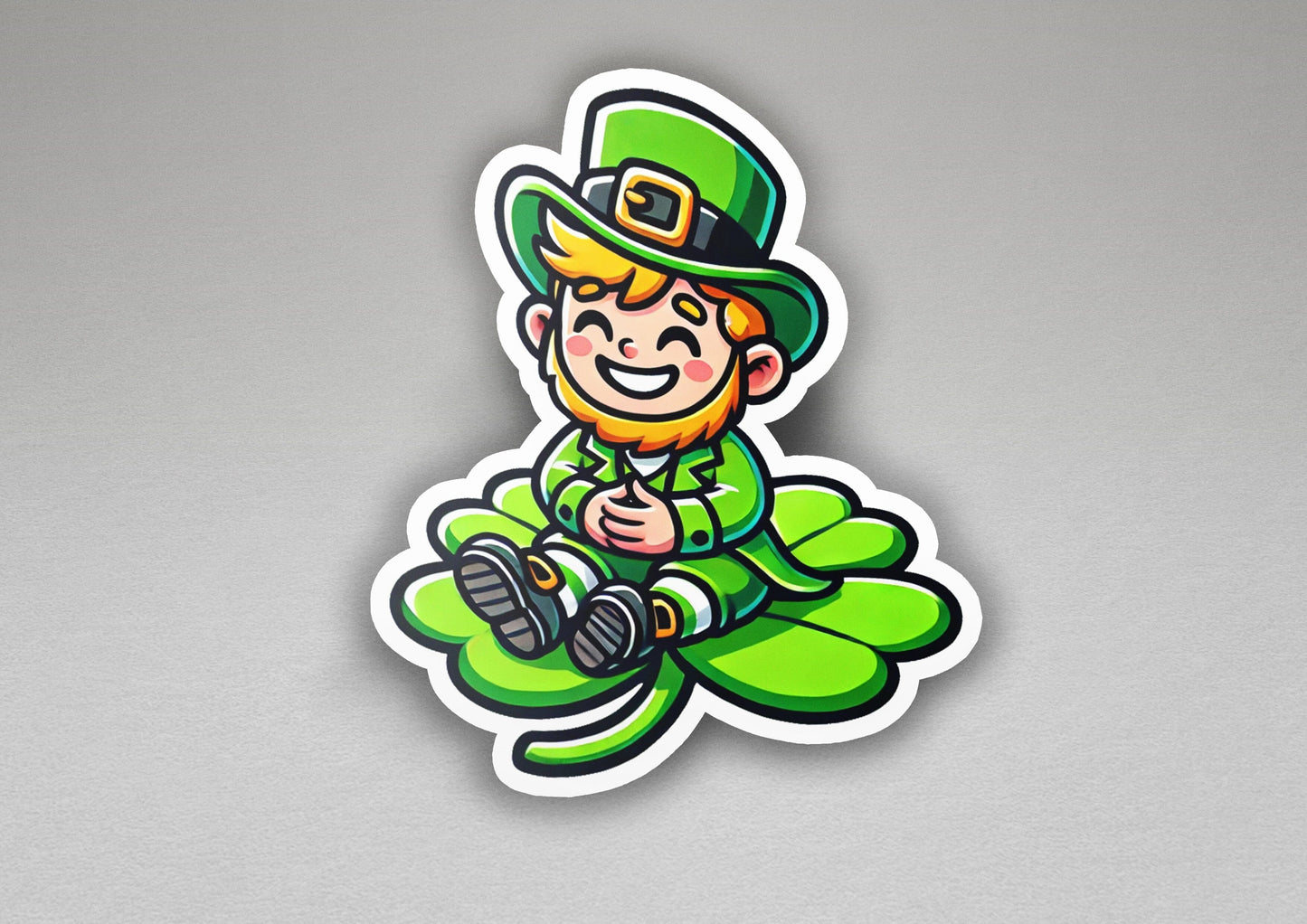 a st patrick's day sticker with a lepreti saint patrick '