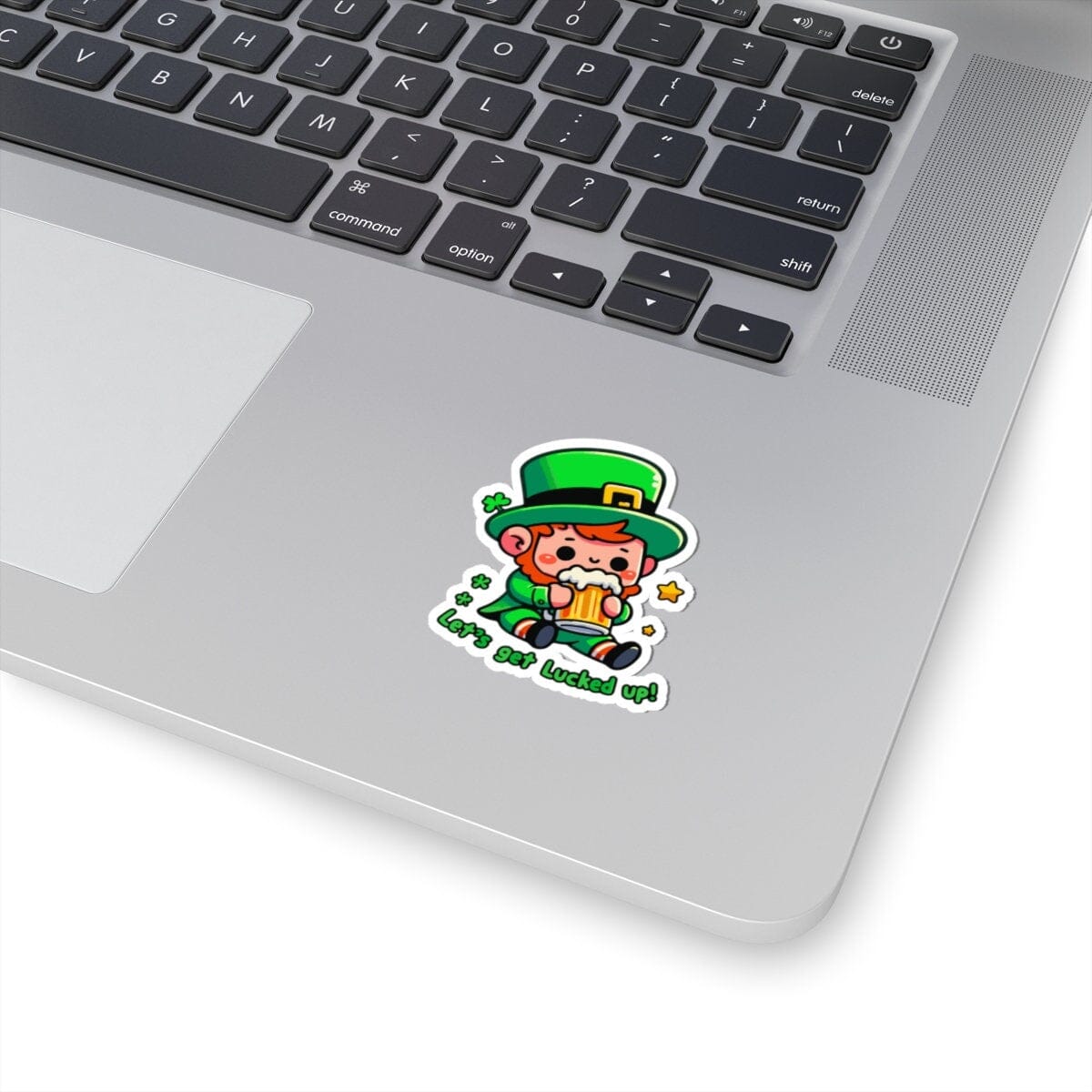 Lets Get Lucked Up Leprechaun Beer Vinyl Sticker | Dishwasher Safe & Durable | Custom Sizes | Fast Shipping | Made in USA Fiesta Doodle waterproof vinyl sticker. dishwasher safe outdoor sticker.
