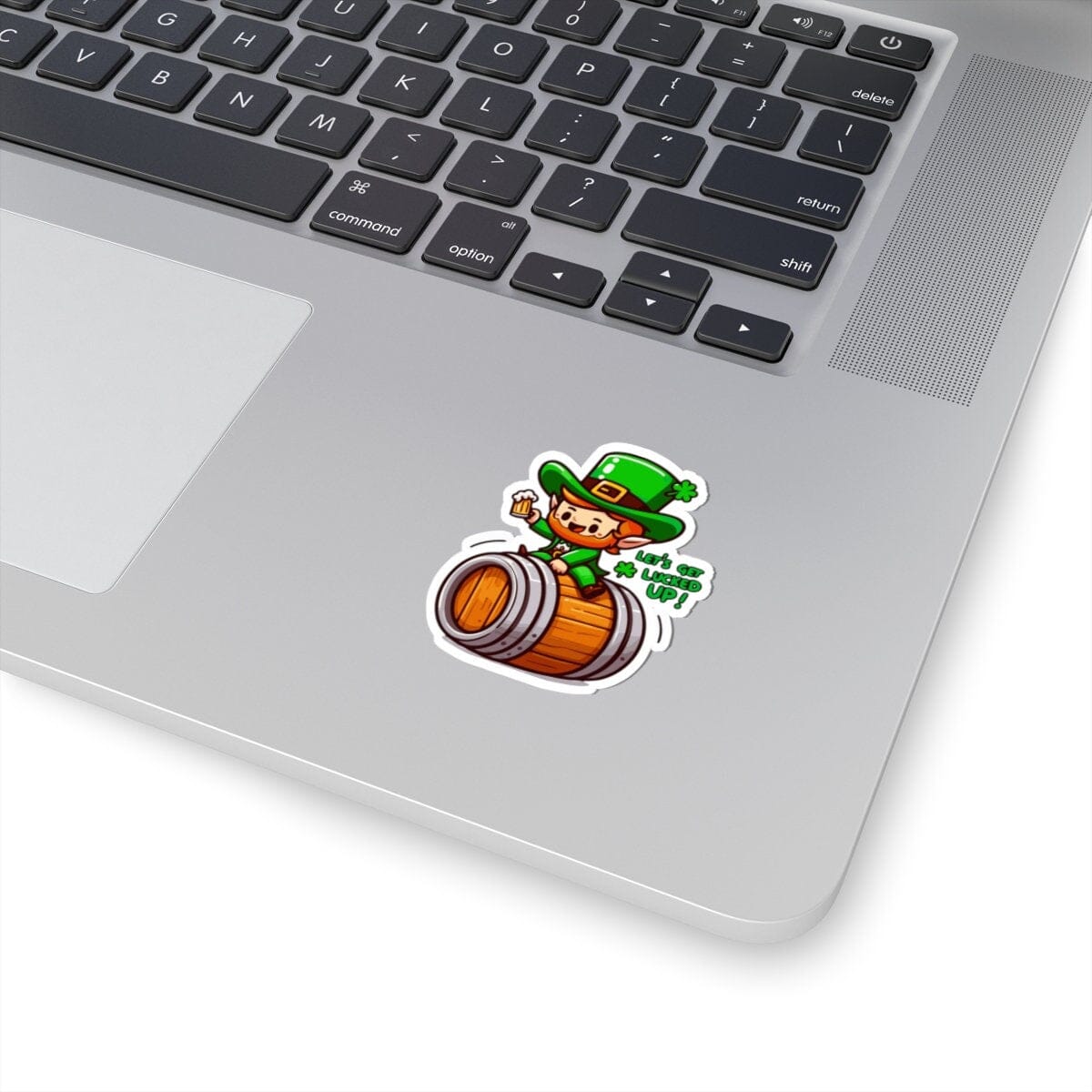 Lets Get Lucked Up Leprechaun Keg Vinyl Sticker | Dishwasher Safe & Durable | Custom Sizes | Fast Shipping | Made in USA Fiesta Doodle waterproof vinyl sticker. dishwasher safe outdoor sticker.