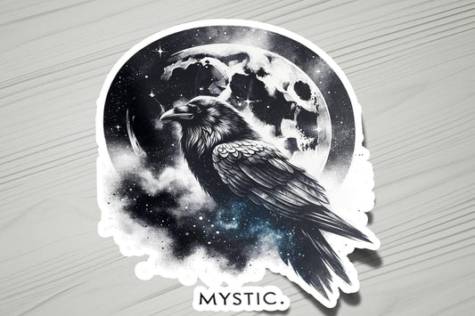 a sticker of a bird sitting on a table