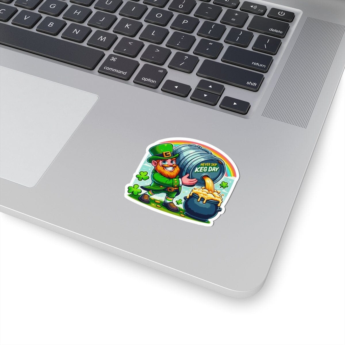 Never Skip Keg Day St. Patricks Day Vinyl Sticker | Dishwasher Safe & Durable | Custom Sizes | Fast Shipping | Made in USA Fiesta Doodle waterproof vinyl sticker. dishwasher safe outdoor sticker.