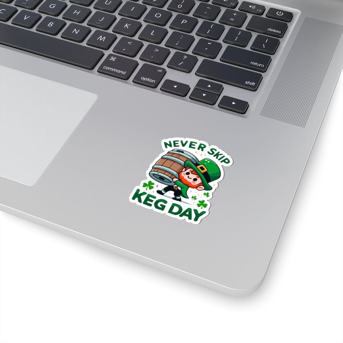 Never Skip Keg Day St. Patricks Day Vinyl Sticker | Dishwasher Safe & Durable | Custom Sizes | Fast Shipping | Made in USA Fiesta Doodle waterproof vinyl sticker. dishwasher safe outdoor sticker.