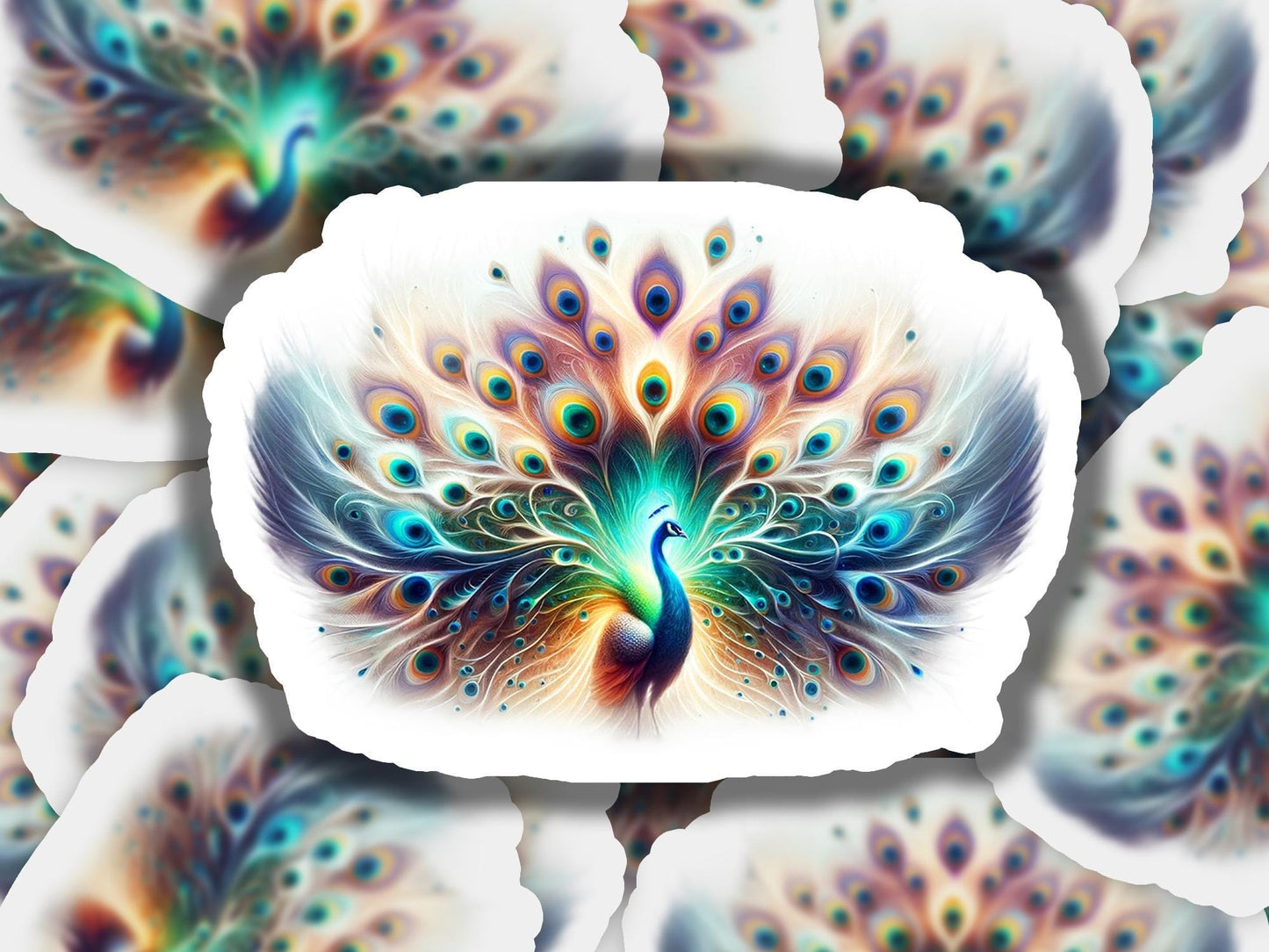 a picture of a peacock with a white background