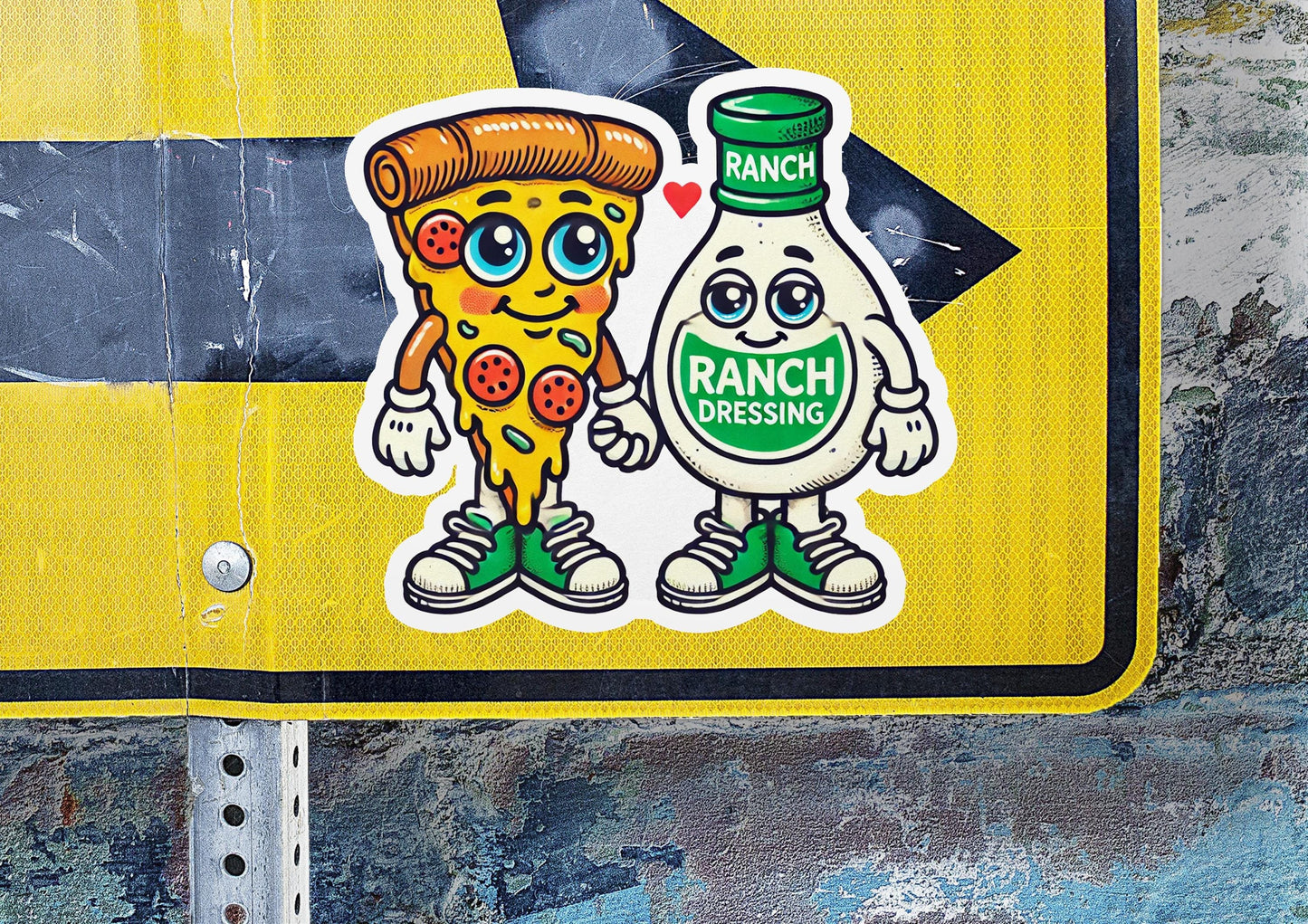 a sticker of a bottle of ranch dressing next to a sticker of a