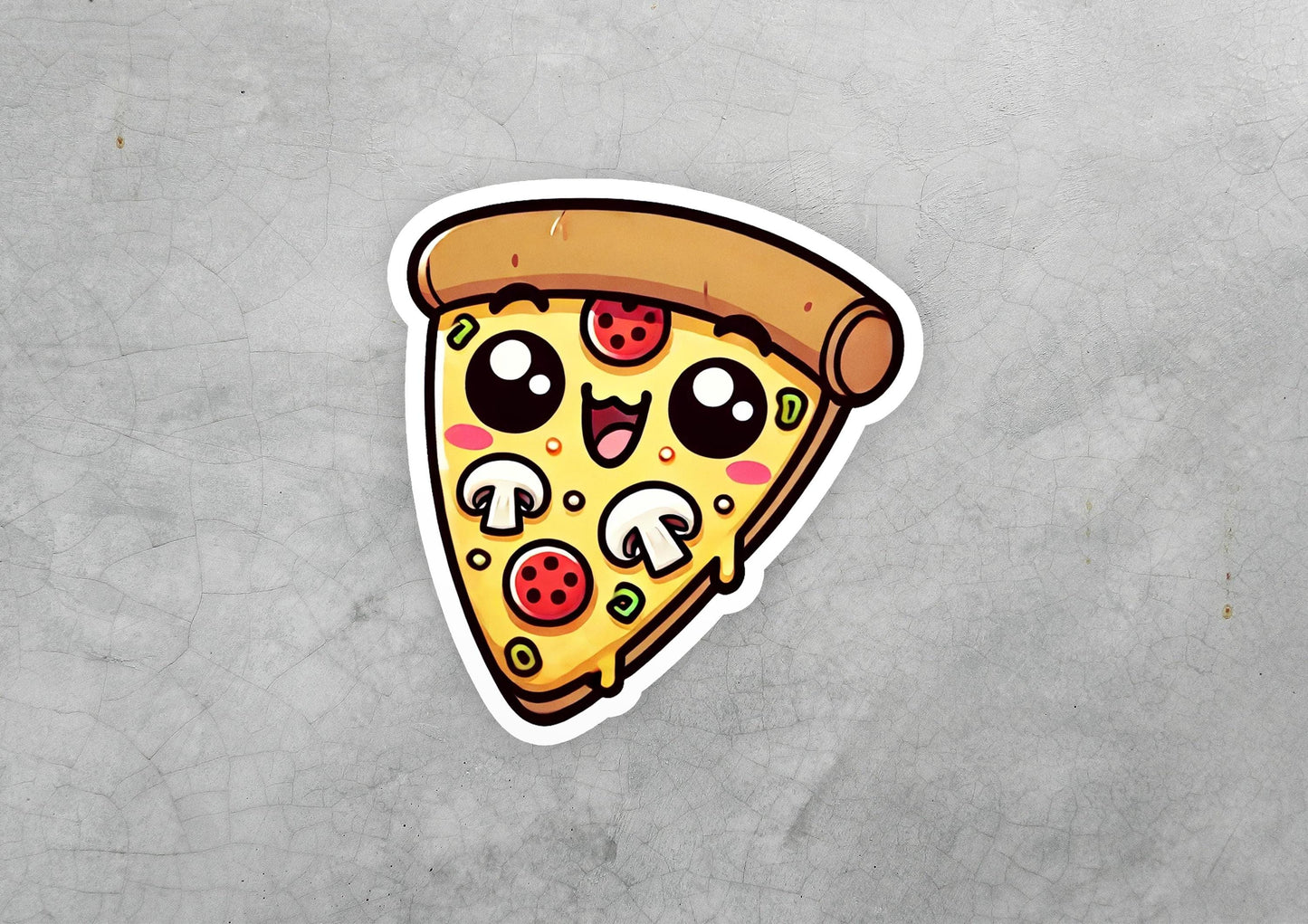 a sticker of a slice of pizza