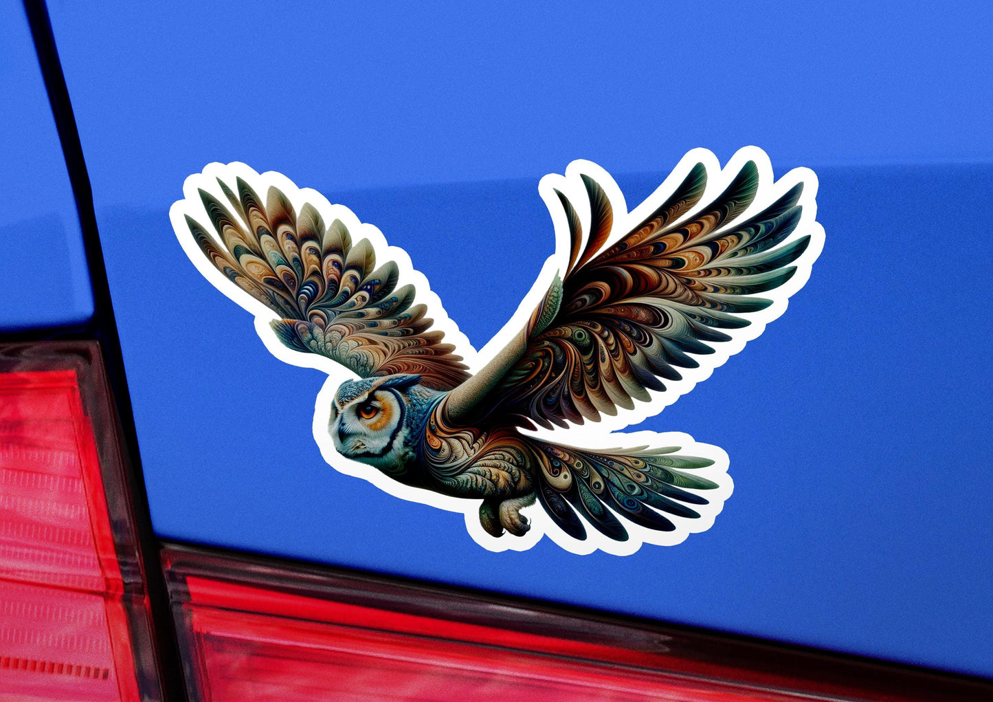 a sticker of a bird flying in the sky