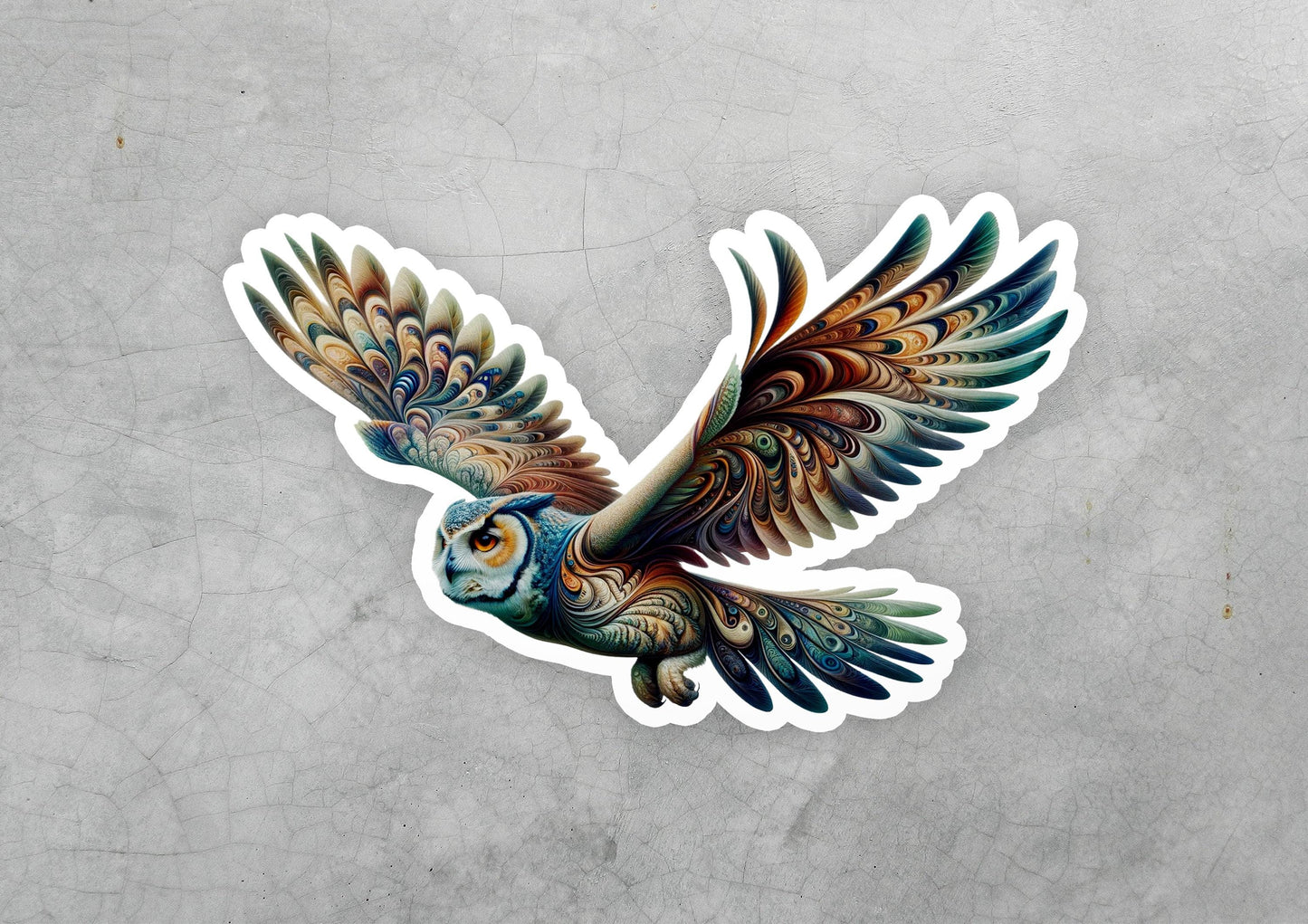 a sticker of a bird flying in the sky