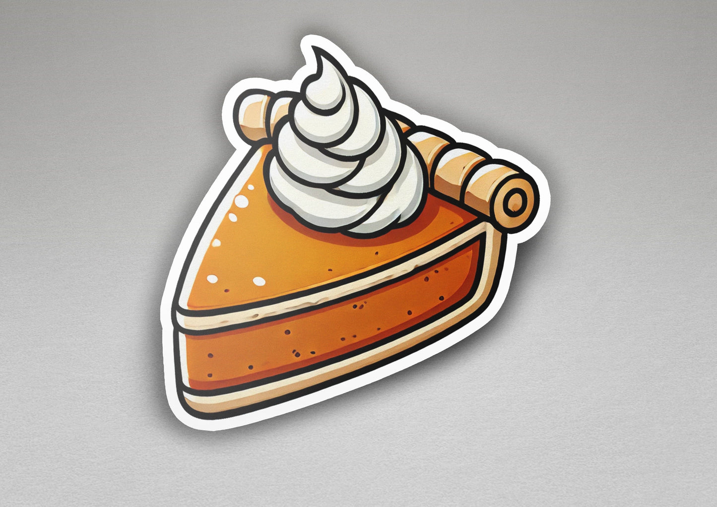 a sticker of a piece of cake with a whipped cream on top