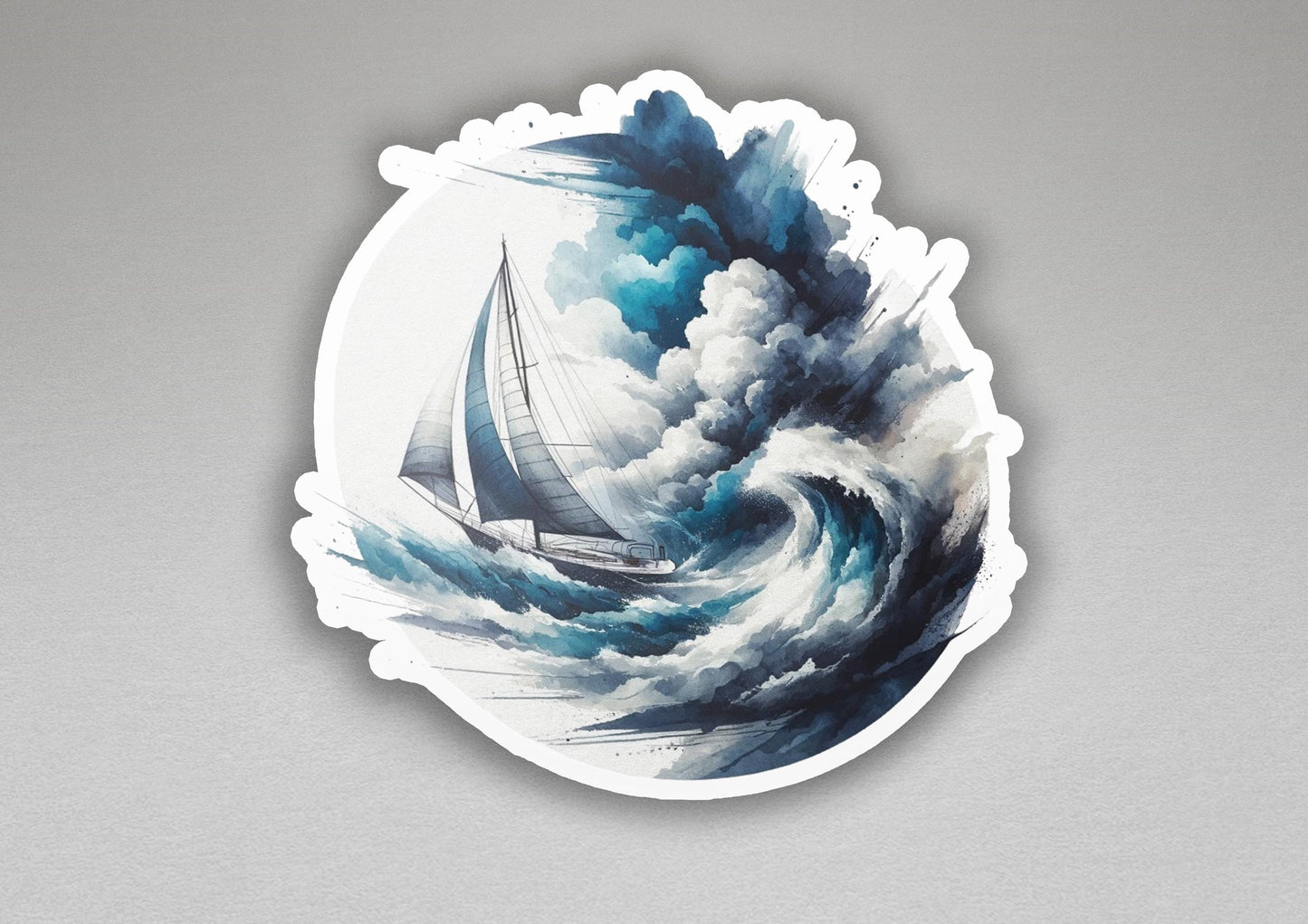 a picture of a boat in a big wave