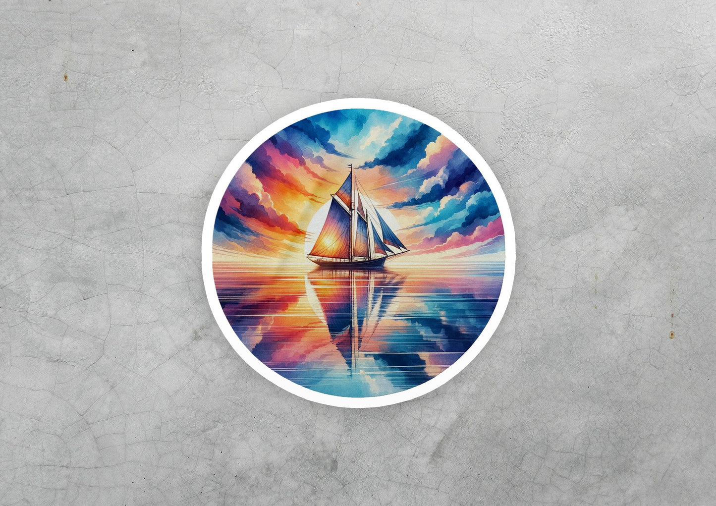 a painting of a sailboat on a body of water