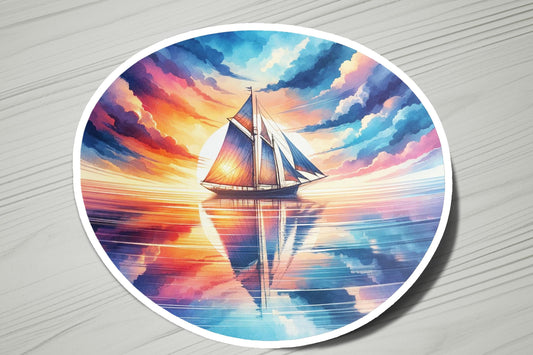 a painting of a sailboat on a body of water