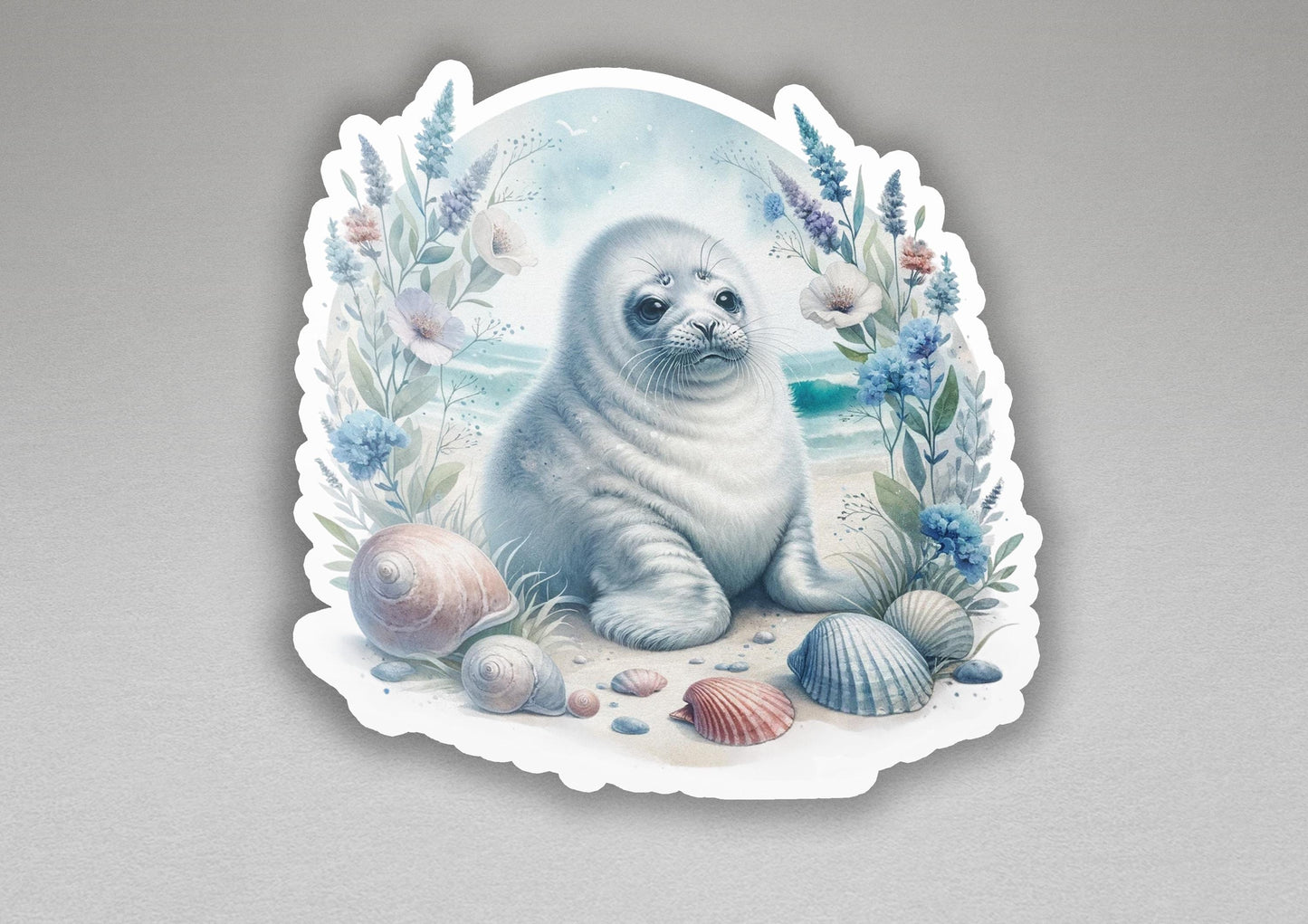 a picture of a seal on the beach