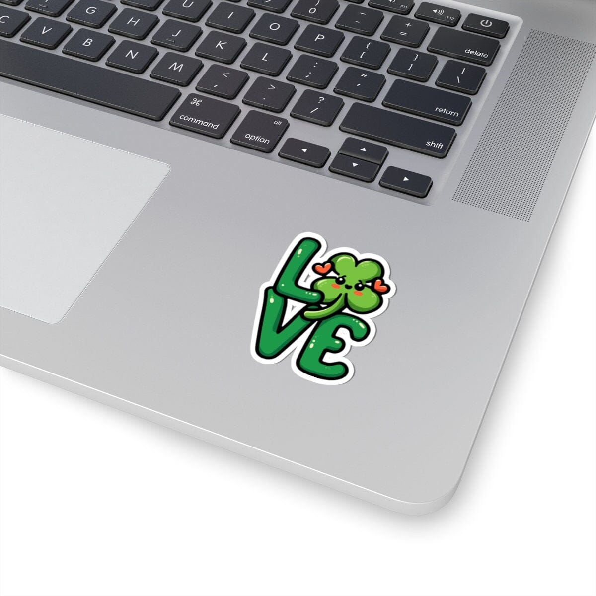 Shamrock Love St. Patricks Day Vinyl Sticker | Dishwasher Safe & Durable | Custom Sizes | Fast Shipping | Made in USA Fiesta Doodle waterproof vinyl sticker. dishwasher safe outdoor sticker.