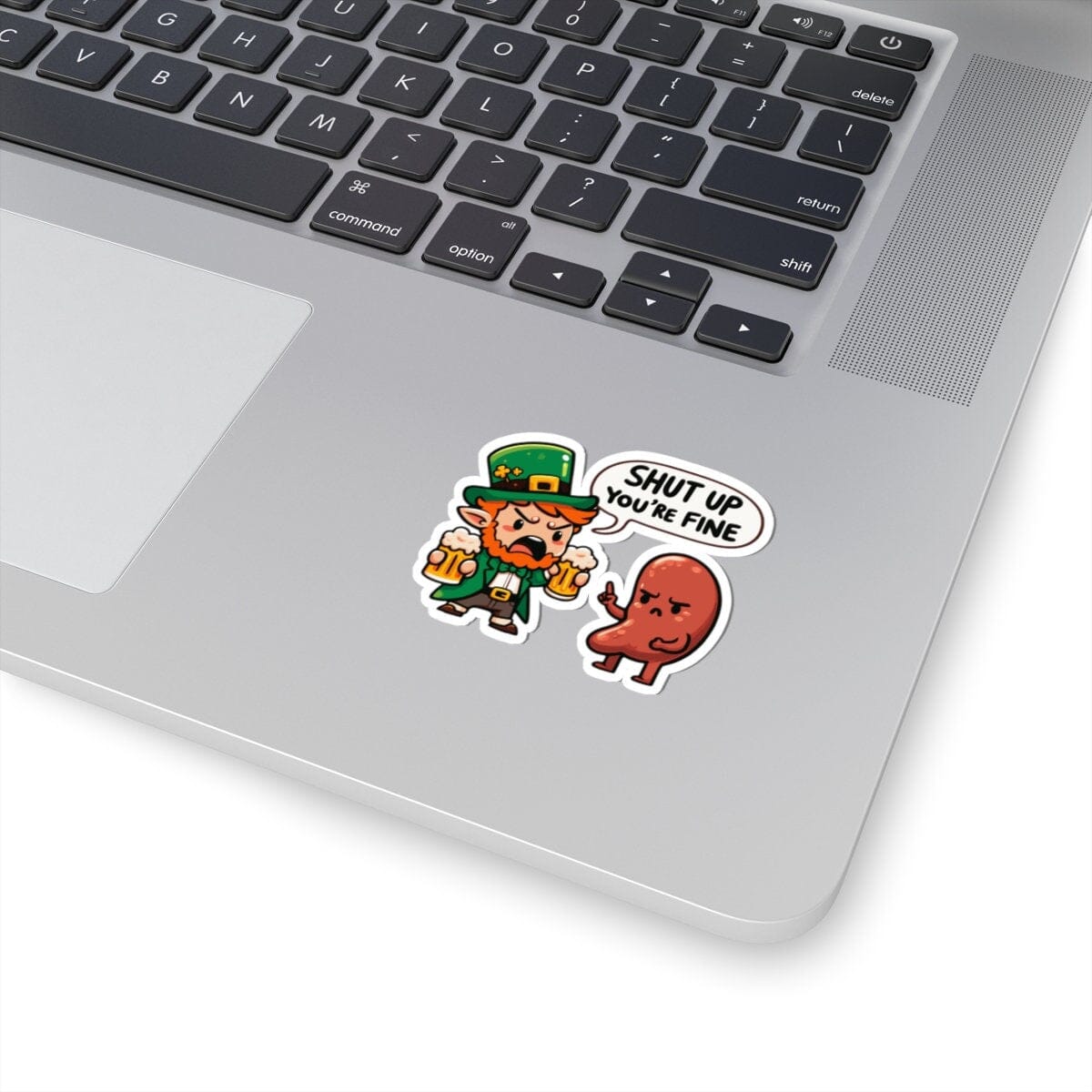 Shutup Liver, You're Fine Leprechaun Vinyl Sticker | Dishwasher Safe & Durable | Custom Sizes | Fast Shipping | Made in USA Fiesta Doodle waterproof vinyl sticker. dishwasher safe outdoor sticker.