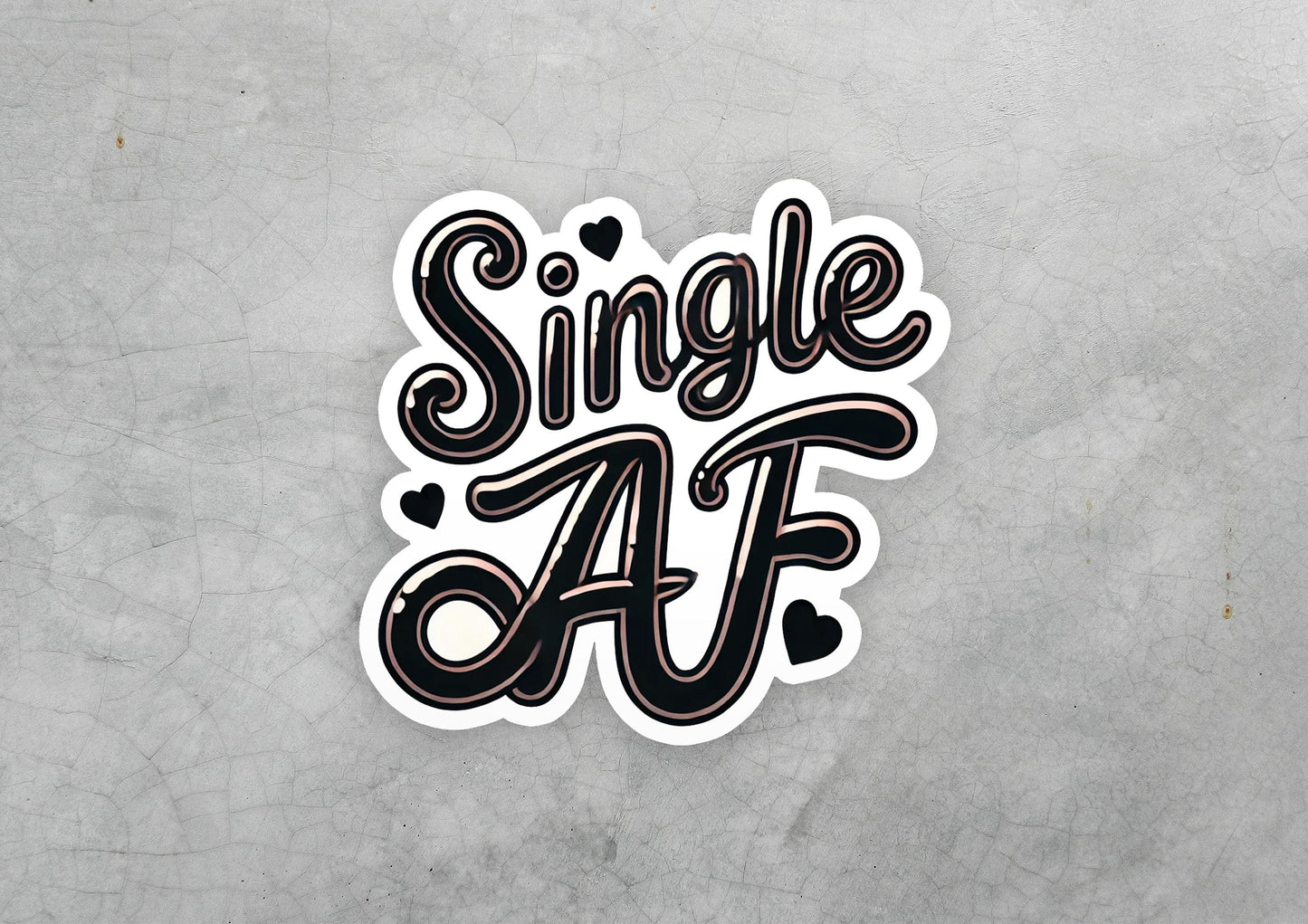 a sticker with the words single af on it