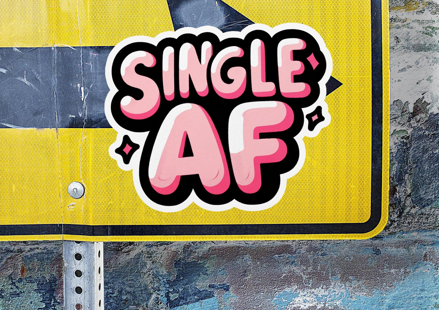 a street sign with the word single af painted on it