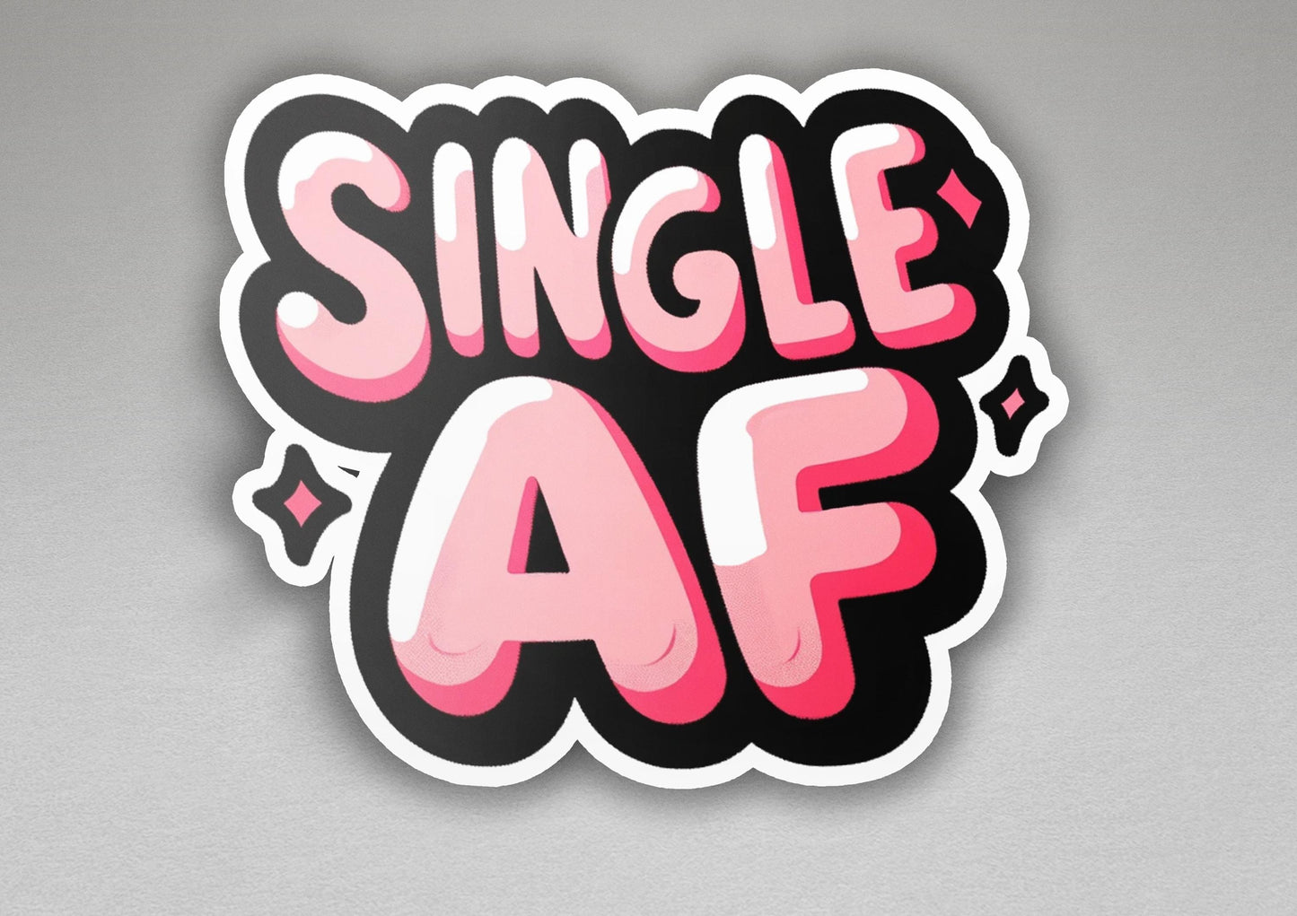 a sticker with the words single af on it