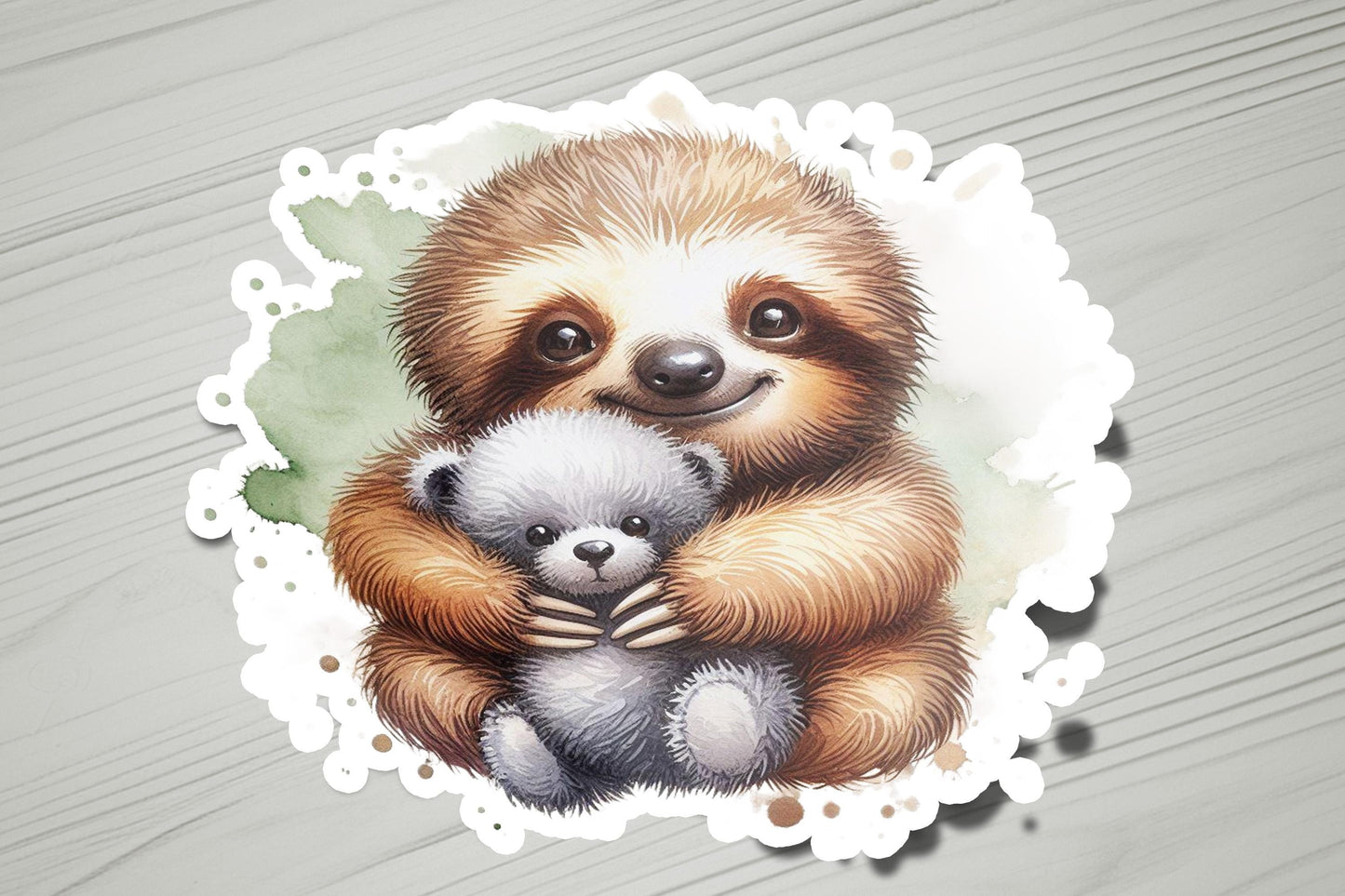 a picture of a slotty bear holding a baby bear