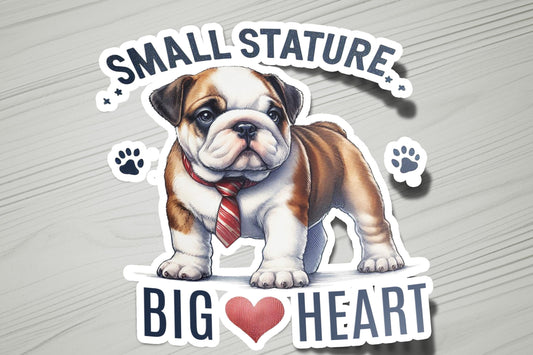 a sticker of a bulldog wearing a tie