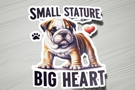 a sticker of a dog with a heart on it